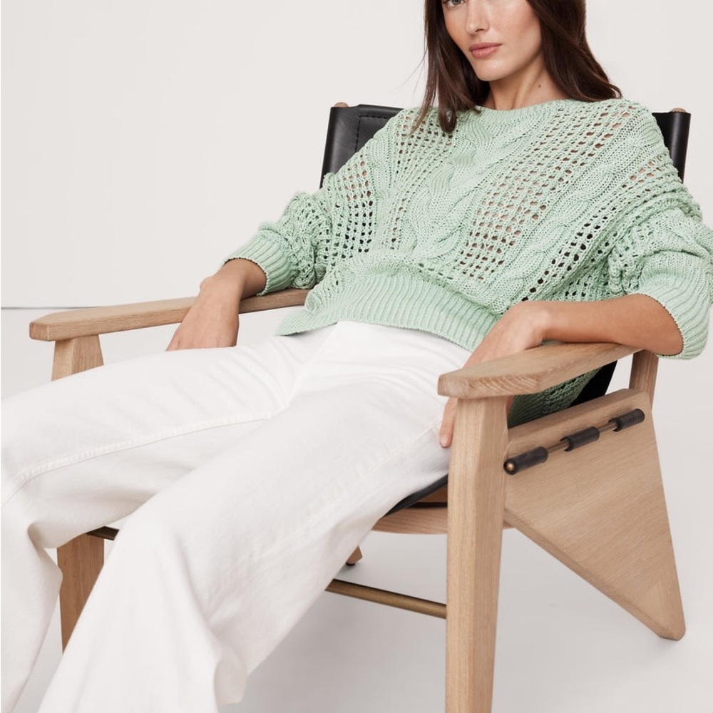 COTTON CABLE-KNIT SWEATER BY BANANA REPUBLIC